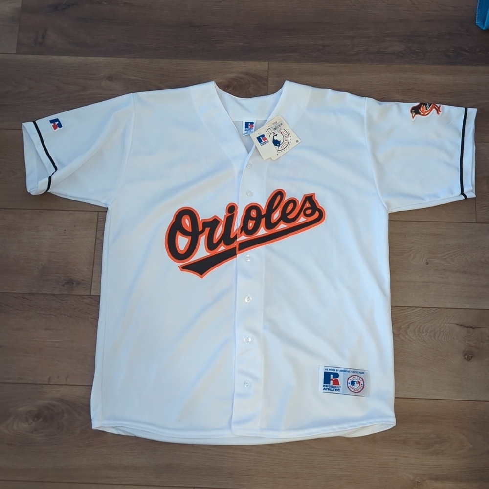 Vintage Orioles Cal Ripken 90s NWT Baseball Jersey  White and Orange XL